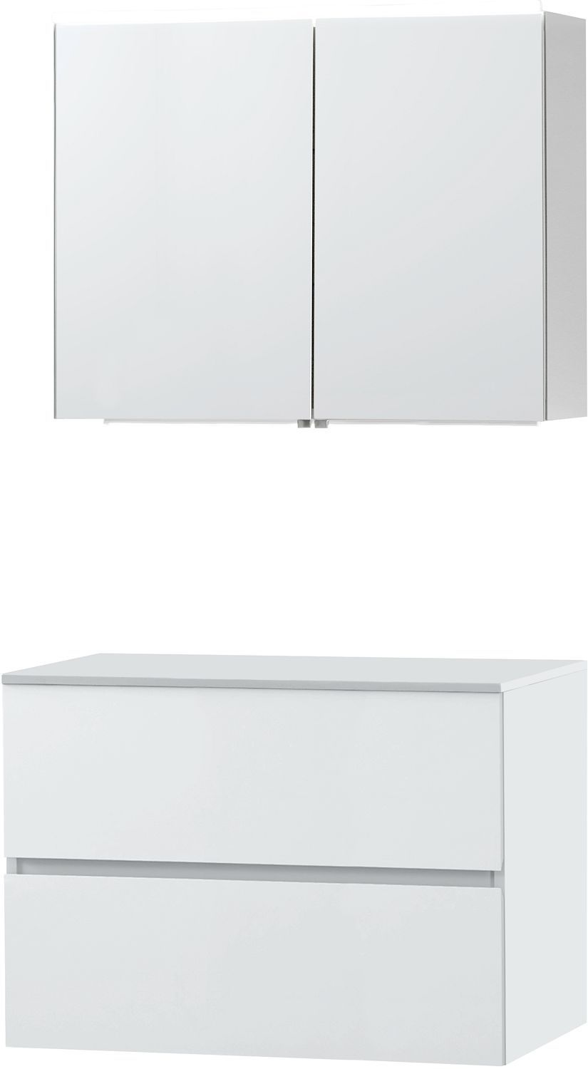 Meubel Molto poederwit 90 voor opbouwlavabo Solid spiegelkast
