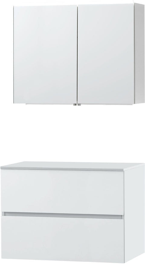 Meubel Molto poederwit 90 voor opbouwlavabo Solid spiegelkast
