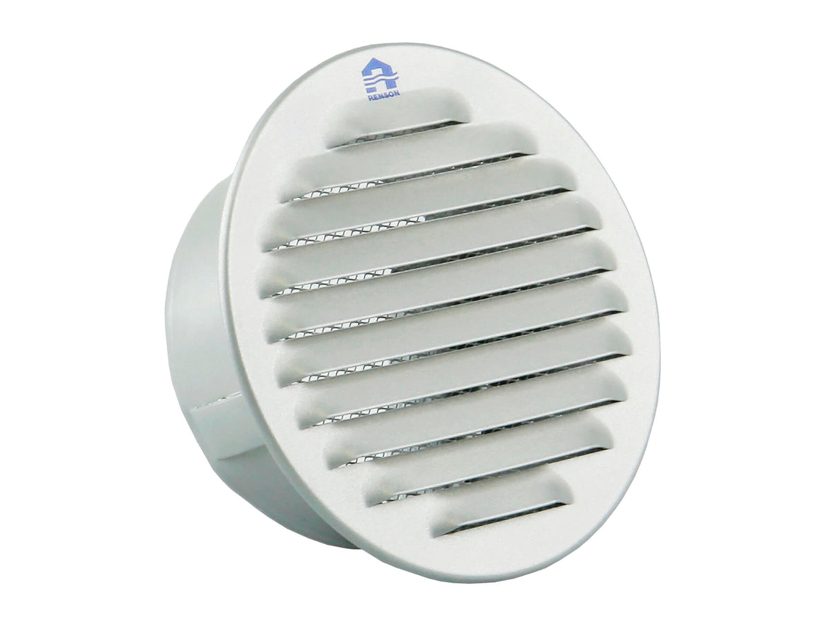 Renson 435 schoepenrooster rond 100mm aluminium grijs