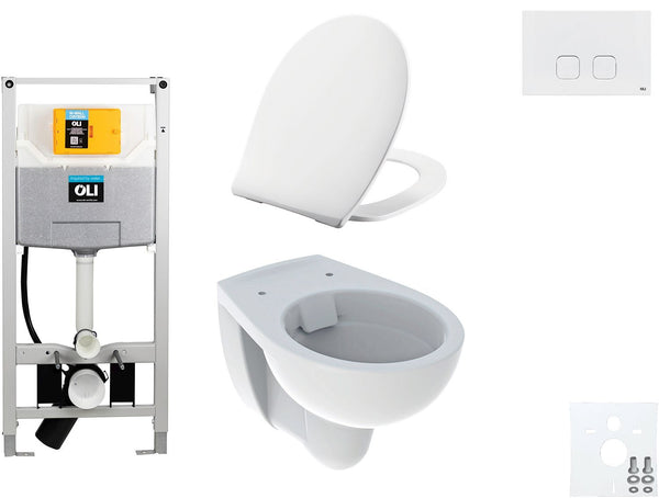 WALLFIX OLI HANGWC BASTIA RIMFREE PRESSALIT T SOFT-CLOSE + LIFT-OFF + RIMLESS PLAIN WIT