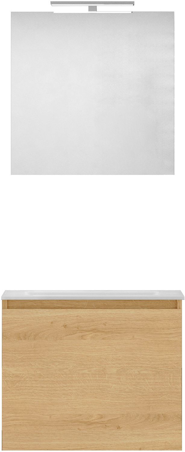 Meubel form 60CM Solo 1 lade kunstmarmer +spiegel nordic eik
