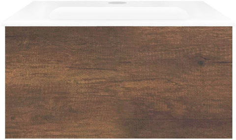 Onderbouw COFFEE 1 lade 60 eik roest+wastafel porselein wit, badkamermeubelen — SKU DESCO-192562