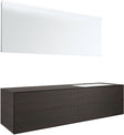 MEUBEL 4 LADES+MEUBELLAVABO RECHTS TENSO 180CM +KRAANGAT WENGE MET SPIEGEL