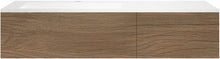 ONDERBOUW COFFEE 2 LADES 140 EIK CARAMEL+WASTAFEL KUNSTMARMER  LINKS MAT WIT