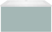 SOUS MEUBLE COFFEE 1 TIROIR 60 BLEU AZUR DOUX MAT+LAVABO EN MARBRE SYNTHETIQUE BLANC MAT