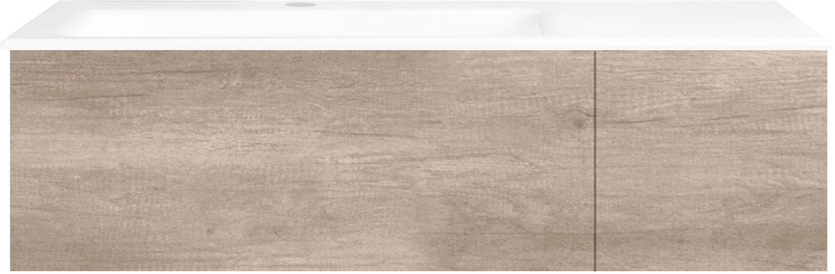 ONDERBOUW COFFEE 2 LADES 110 EIKEN DECOR FLANEL +WASTAFEL LINKS PORSELEIN WIT