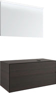 MEUBEL 2LADES+TABLET VOOR OPBOUWLAVABO RECHTS TENSO 120CM +KRAANGAT WENGE MET SPIEGEL