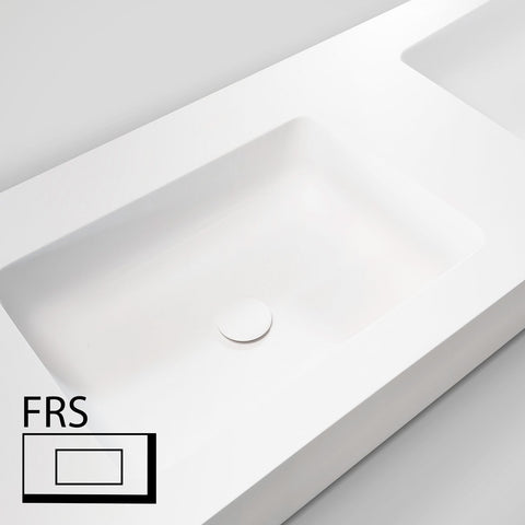 TABLET TAILOR TOP DUBBELE LAVABO LINKS FRS 160CM SOLID XONYX WIT