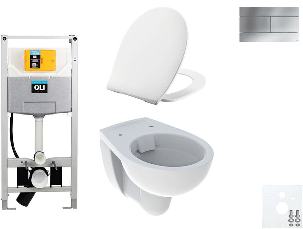 WALLFIX OLI HANGWC BASTIA RIMFREE PRESSALIT T SOFT-CLOSE + LIFT-OFF SLIM MAT CHROOM