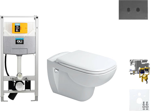 WALLFIX OLI HANGWC D-CODE DURAVIT CODE SOFT-CLOSE BLINK GUN METAL