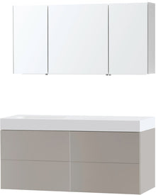 MEUBLE PURO SOLO GRIS ASYMETRIQUE 140 GAUCHE SOLID PURO ARMOIRE TOILETTE