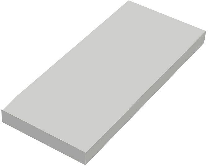 WANDTABLET COFFEE 150X350X19MM TOT 7KG FLUWEEL GRIJS MAT