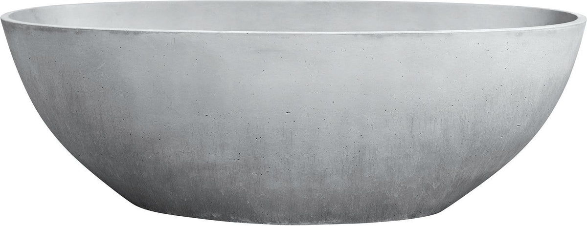 Vrijstaand bad briq oval inclusief sifon 180X82 beton/chroom