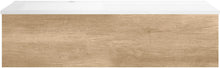 SOUS MEUBLE COFFEE 1 TIROIR 120 CHENE DECOR CACHMIRE+LAVABO GAUCHE BLANC