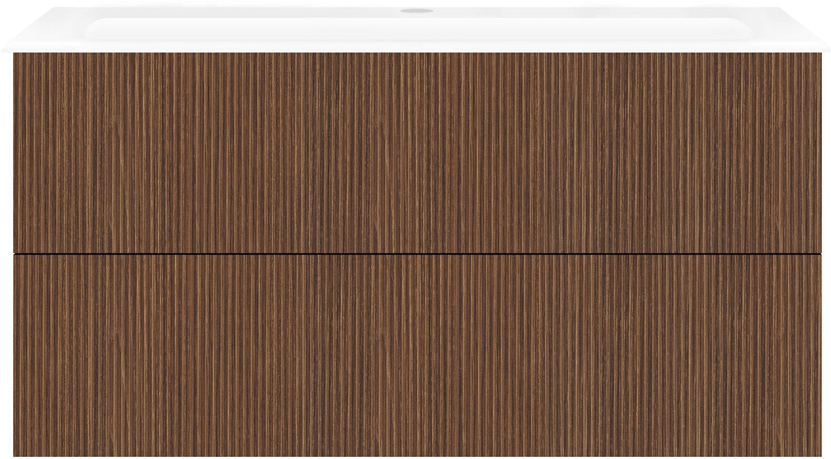 Onderbouw COFFEE 2 lades 120 notelaar smartline+wastafel porselein wit