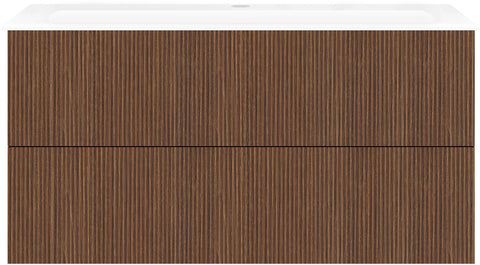Onderbouw COFFEE 2 lades 120 notelaar smartline+wastafel porselein wit
