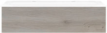 Onderbouw COFFEE 1 lade 120 eik Zilver + wastafel 2 kraangaten porselein wit