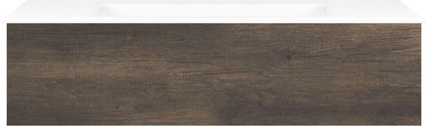 Onderbouw COFFEE 1 lade 120 kastanje Decor truffel +wastafel porselein zonder kraangat wit
