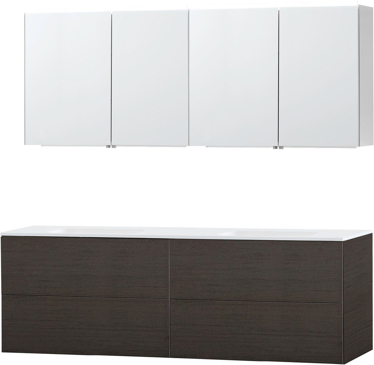 Meubel puro duo wenge 180 Solid Molto spiegelkast, badkamermeubelen — SKU DESCO-702449