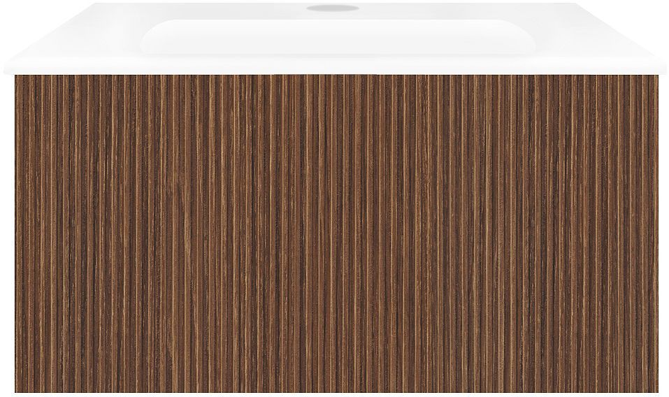 Onderbouw COFFEE 1 lade 60 notelaar smartline+wastafel porselein wit