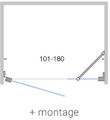 PORTE PIVOTANTE+PAROI ANNEXE NICHE CLOSE 101-180CM H200CM TIMELESS- INOX MAT AVEC MONTAGE