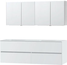 Meubel Molto poederwit 180 2 lavabo Solid spiegelkast