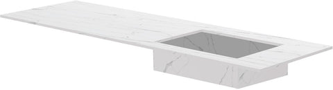 TABLET KERAMISCH MARMER PURO LAVABO S RECHTS B160 H1,2 ZONDER KRAANGAT WHITE CALACATTA