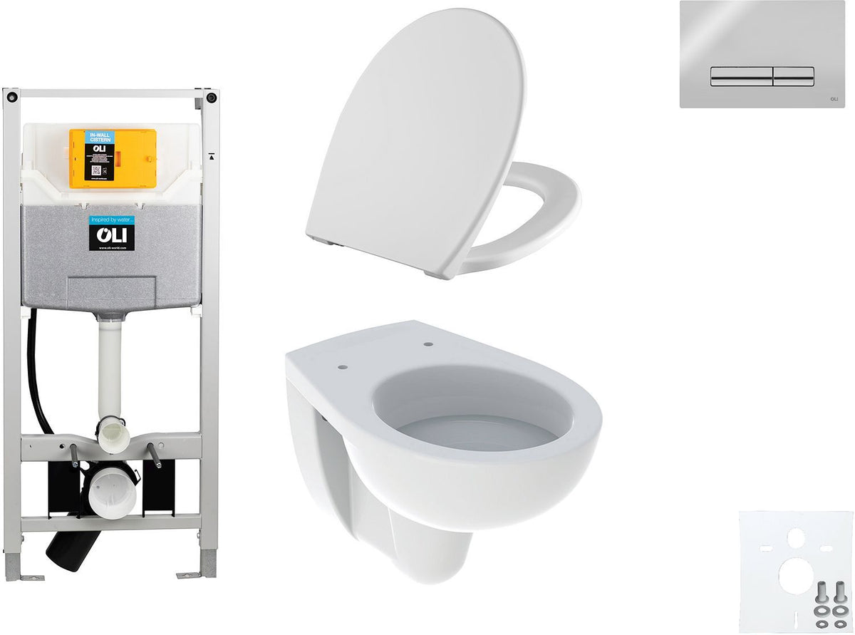WALLFIX OLI HANGWC BASTIA D600 SOFTCLOSE + LIFT-OFF  GLAM GLANZEND CHROOM