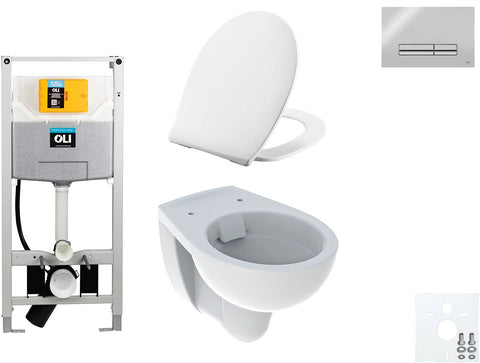 WALLFIX OLI HANGWC BASTIA RIMFREE PRESSALIT T SOFT-CLOSE + LIFT-OFF GLANZEND CHROOM