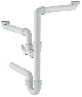 SIPHON EVIER GEBERIT 6/4"-40MM 2 CUVES