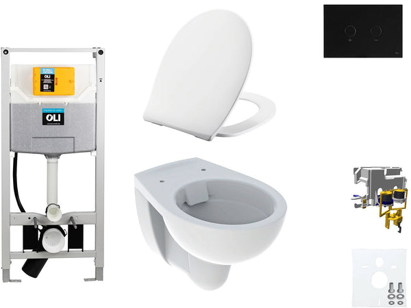 WALLFIX OLI HANGWC BASTIA RIMFREE PRESSALIT T SOFT-CLOSE + LIFT-OFF BLINK ZWART