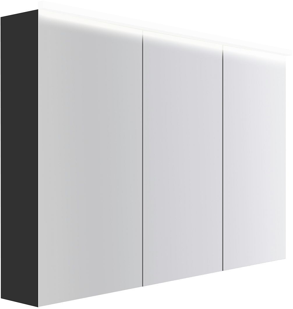 SPIEGELKAST COFFEE 3 DEUREN 1200MM 4250K GRAFIET ZACHT MAT