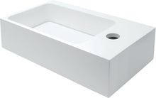 LAVE-MAINS PURO 40X22CM TROU ROBINET DROIT SOLID BLANC MAT INCLUSIF FIXATION