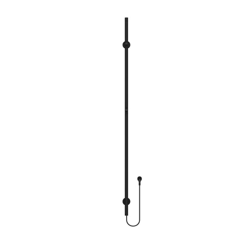 BELVIT elektrische handdoekdroger enkel 150 cm mat zwart met timer 60W 2 verwarmingsstanden 2 haken, badkamer & sanitair — SKU MB-19518-23045, EAN 5404029123521