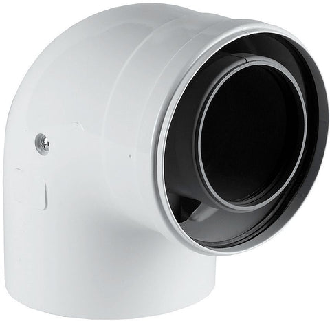 UNIFLOW CONCENTRISCHE BOCHT 60/100MM 90° ALU/PP