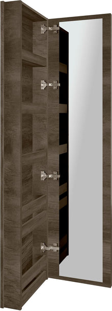 COMMODE MIROIR COFFEE ETROITE 1 PORTE GAUCHE 40 CHATAIGNE