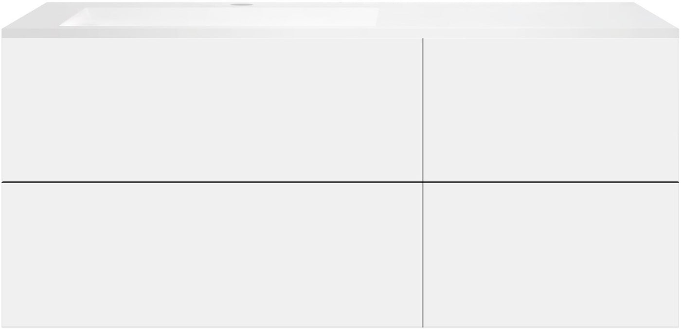 ONDERBOUW COFFEE 4 LADES 140 MAT WIT+WASTAFEL LINKS KUNSTMARMER MAT WIT