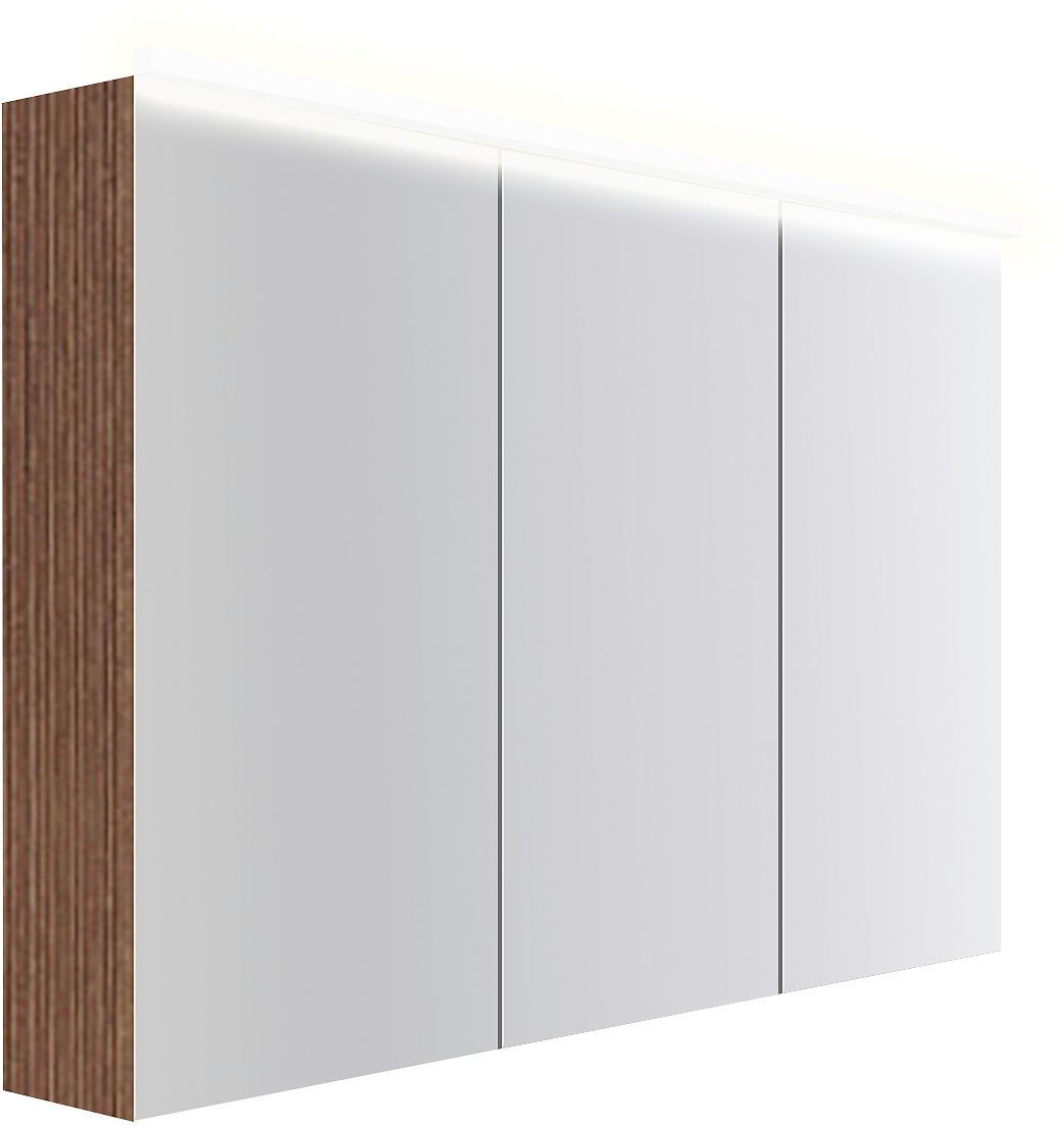 Spiegelkast COFFEE 3 deuren 1200MM 4250K notelaar Decor Smartline
