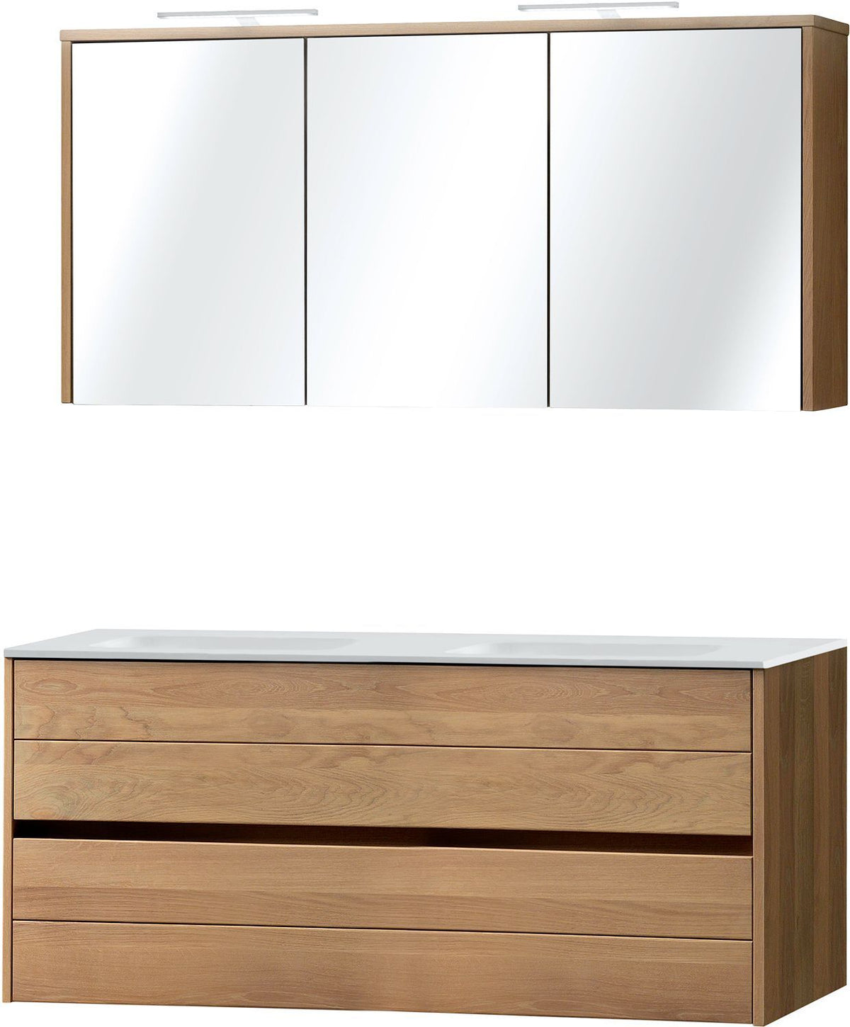 Meubel combo massif eik natuur 140 Solid spiegelkast