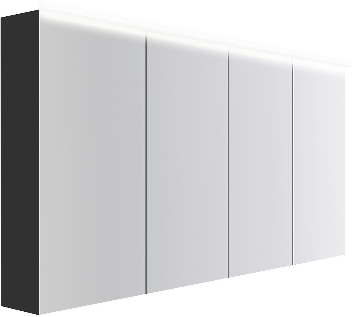 SPIEGELKAST COFFEE 4 DEUREN 1600MM 4250K GRAFIET ZACHT MAT