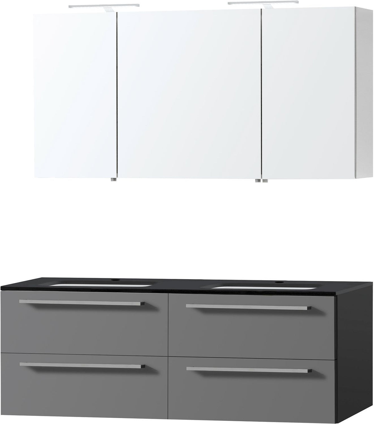 Meubel combo uni leisteen 140 bleu belge spiegelkast