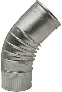 Aluminium elleboog 45°. 130MM