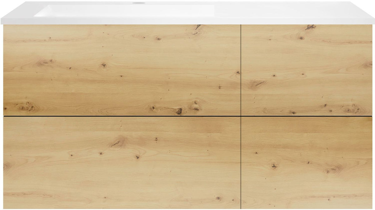 ONDERBOUW COFFEE 4 LADES 120 EIK  URBAN+WASTAFEL LINKS KUNSTMARMER MAT WIT