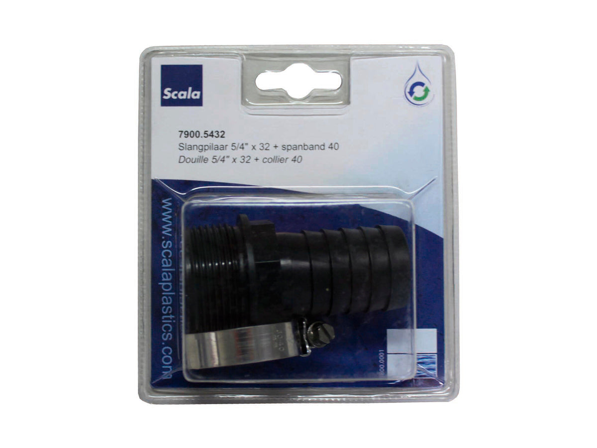 Scala slangpilaren met inox spanband 5/4"x32
