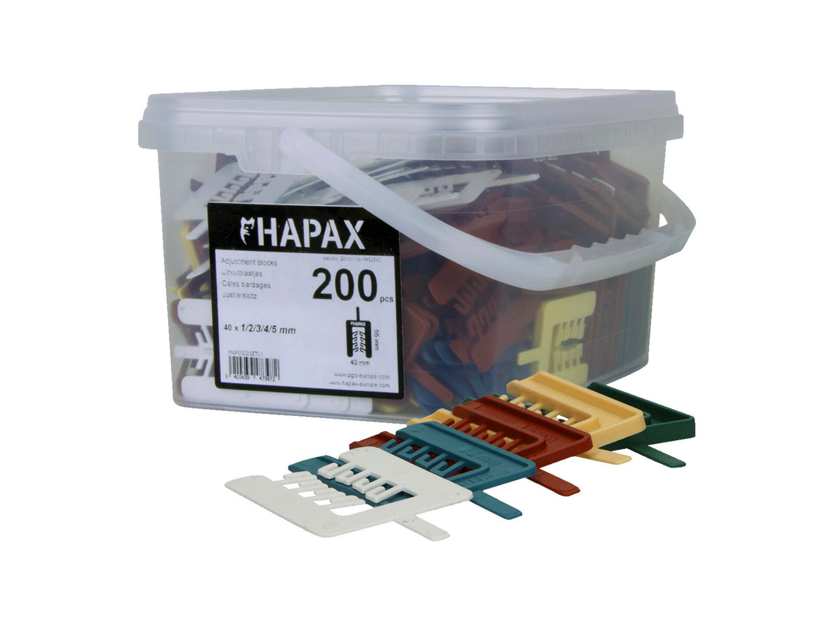 Uitvulplaatje 40x55 mm 1/2/3/4/5 mm 200 stuks
