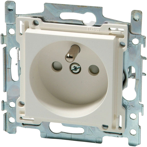 PRISE DE COURANT+T 21mm BLANCHE NIKO A ENCASTRER OU POUR MONTAGE EN SAILLIE