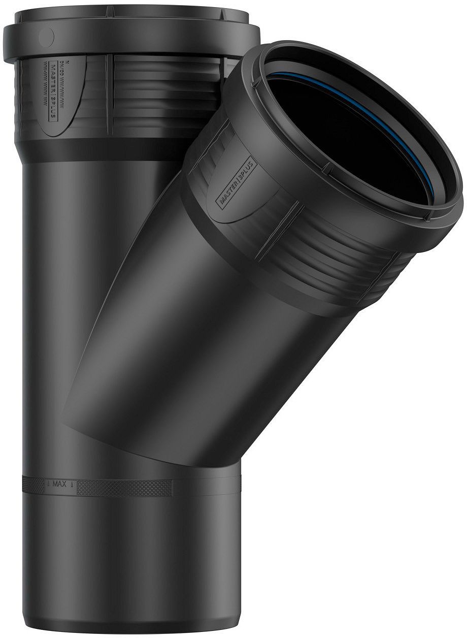 T PP 45°MFF 90-90MM ZWART