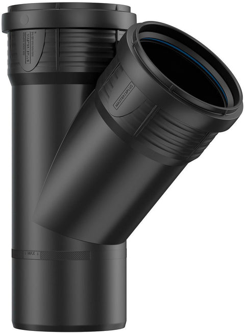 T PP 45°MFF 90-90MM ZWART
