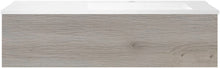 SOUS MEUBLE COFFEE 1 TIROIR 120 CHENE DECOR ARGENT+LAVABO EN MARBRE SYNTHETIQUE DROITE BLANC MAT