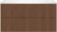 SOUS MEUBLE COFFEE 2 TIROIRS 120 NOYER SMARTLINE+LAVABO 2 TROUS ROBINET EN MARBRE SYNTHETIQUE BL.M
